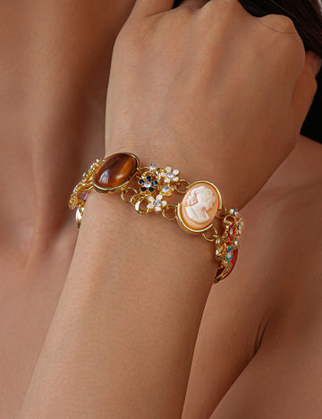 Retro Gold Plated Resin Floral - DippedShop Wholesale - #1171