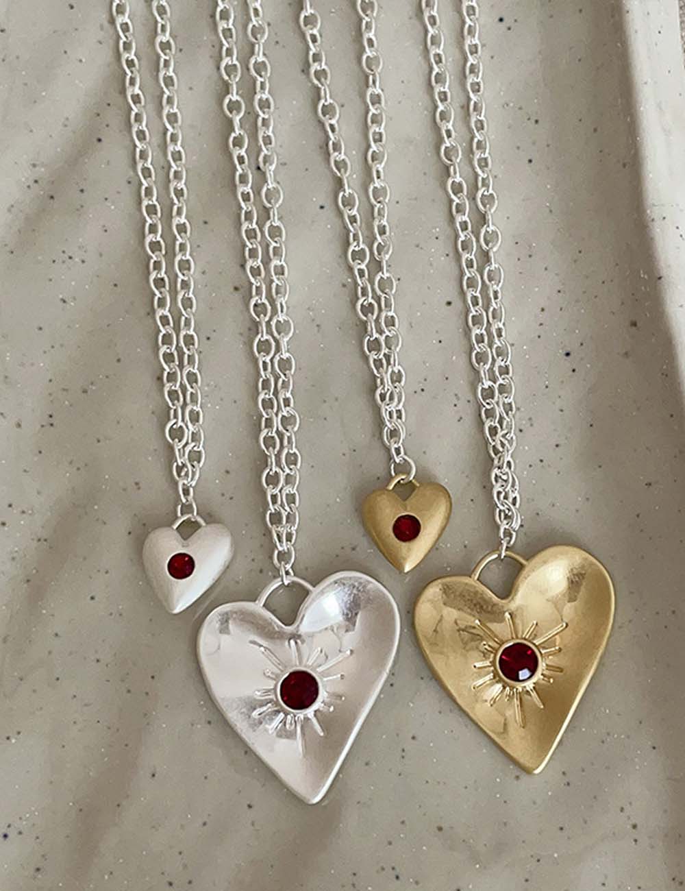 Red Zirconia Heart Choker - DippedShop Wholesale - #5299