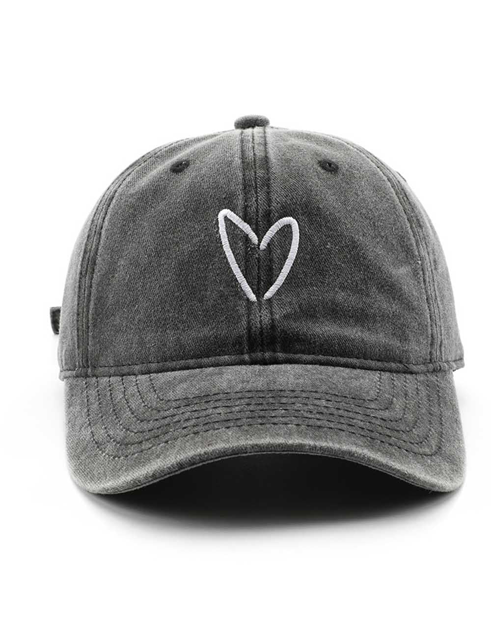 Retro Distressed Embroidered Heart Baseball Cap DP25E964