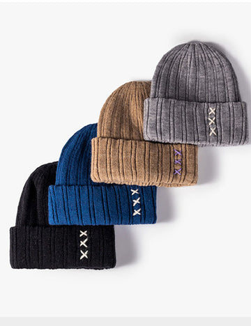 Casual Solid Color Chunky Ribbed Knit Beanie DP25H701