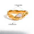 Trendy Gold Plated Twist Zirco - DippedShop Wholesale - #3667