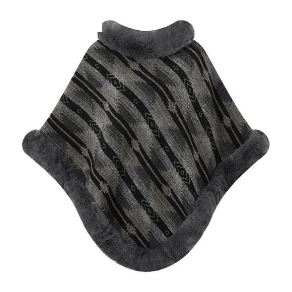 Faux Fur Poncho Cape - DippedShop Wholesale - #1427