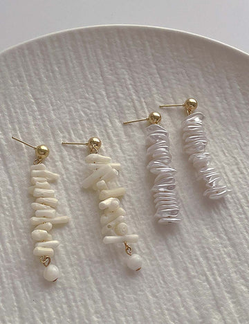 Asymmetric Corals Shells Drop Stud Earrings DP25B822