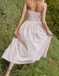 Solid Strapless Maxi Dress - DippedShop Wholesale - #1667