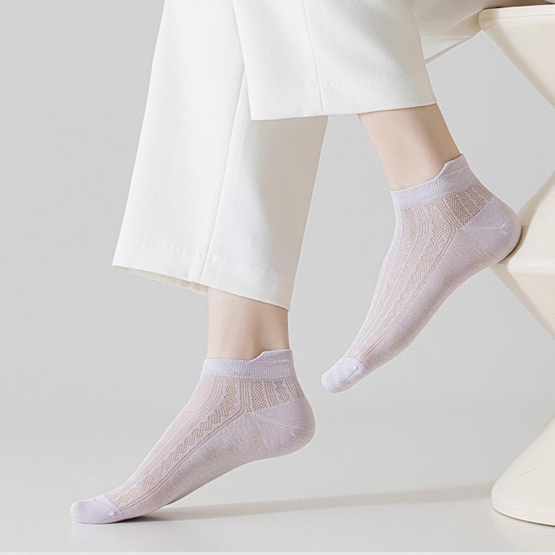 Solid Mesh Ankle Socks - DippedShop Wholesale - #9155