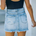 Washed Raw Hem Mini Skirt - DippedShop Wholesale - #9827