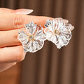 Elegant Exaggerated Transparent Flower Stud Earrings 6W6JER769