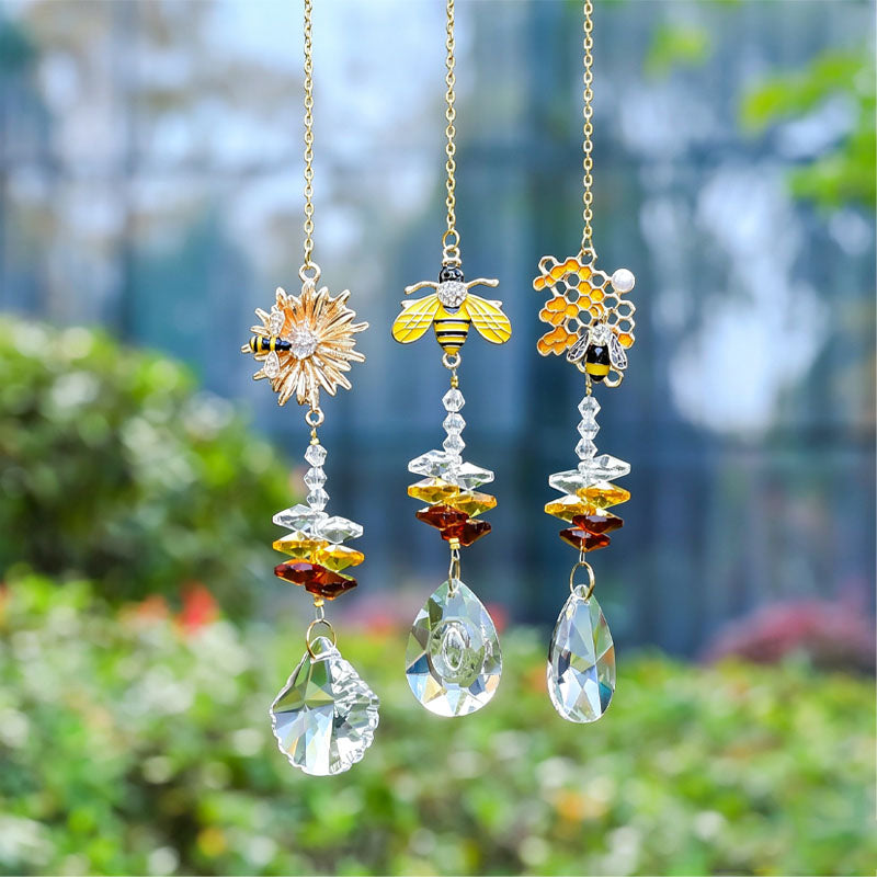 Floral Bee Pendant Suncatchers - DippedShop Wholesale - #4051