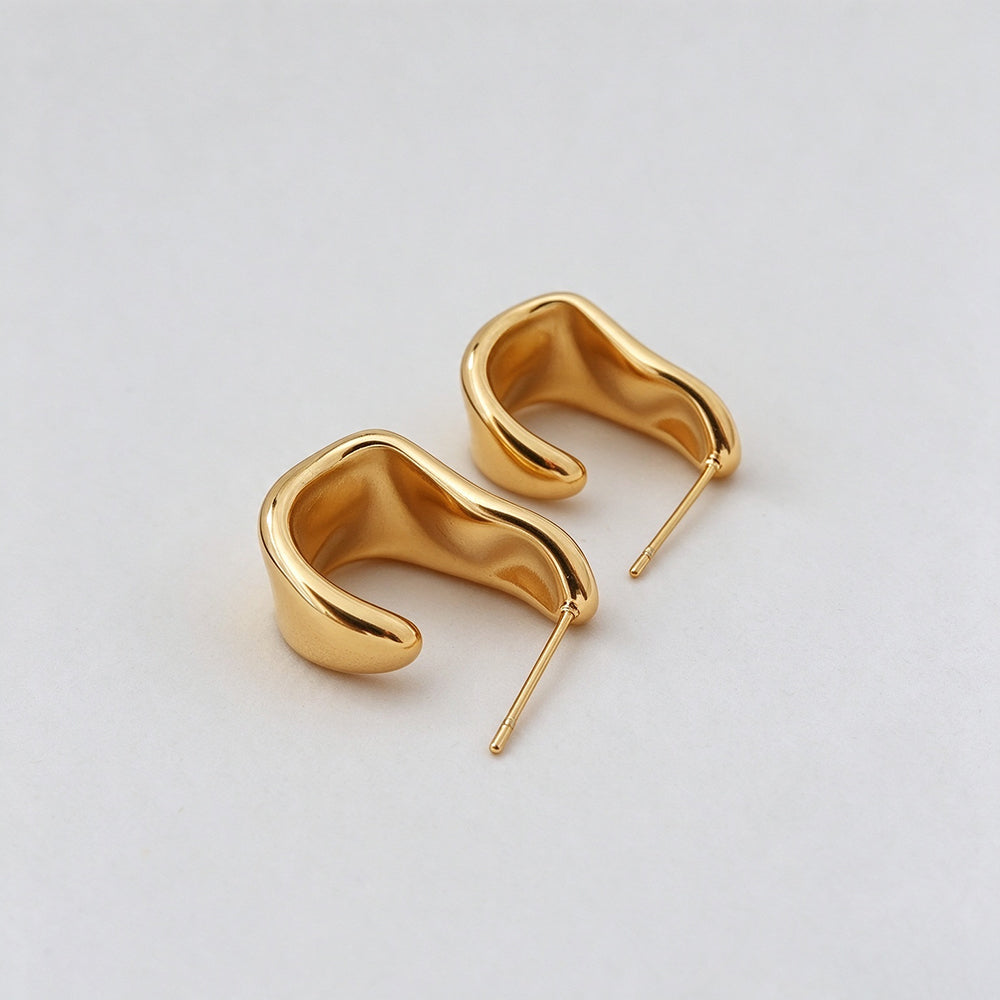 Irregular C-Shaped Stud Earrings - DippedShop Wholesale - #1011