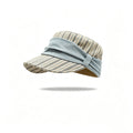 Striped Bow Foldable Wide Brim Hat 6W6HAT791