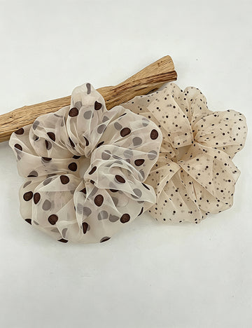 Polka Dot Mesh Organza Scrunchie 6W6HSR462