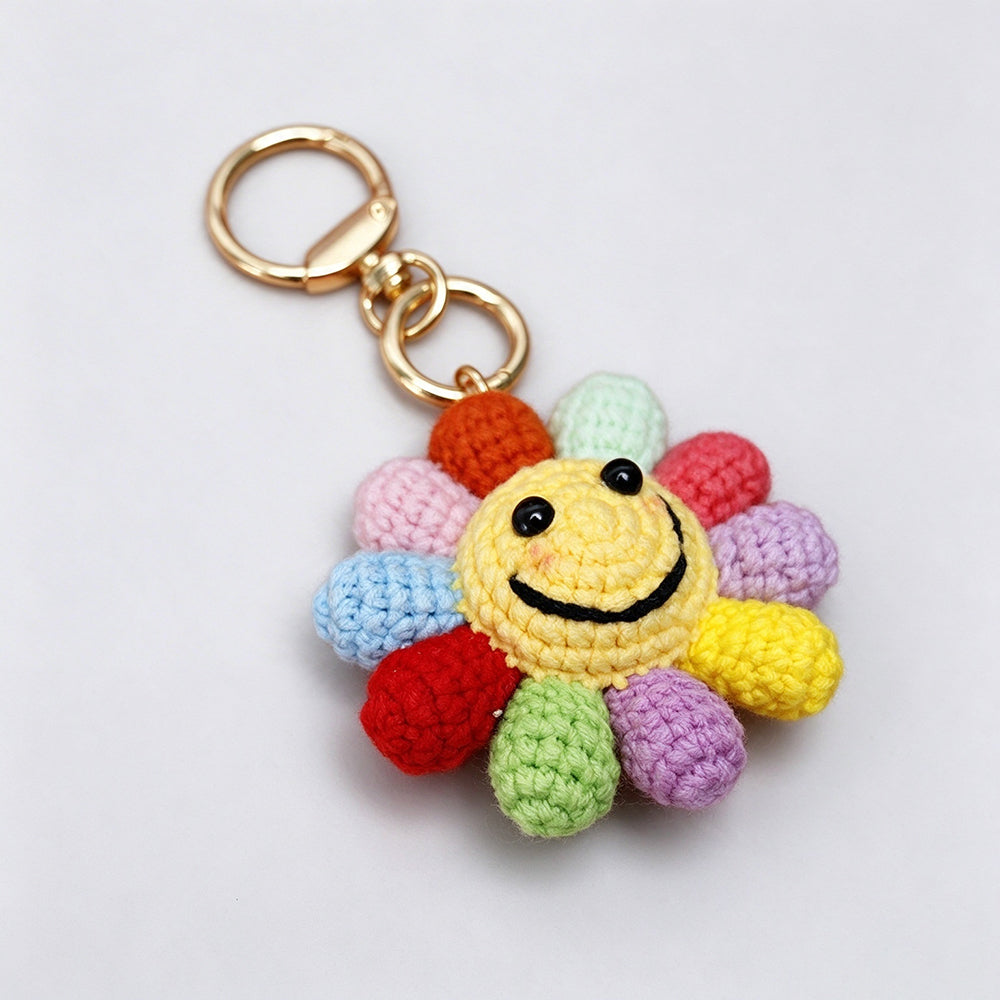 Crochet Sunflower Bag Charm - DippedShop Wholesale - #8595