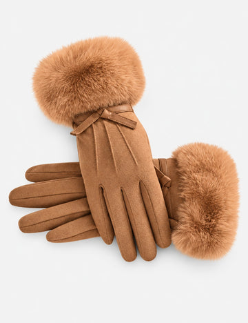 Vintage Autumn Suede Touch Screen Thicken Gloves 6W6GLO76
