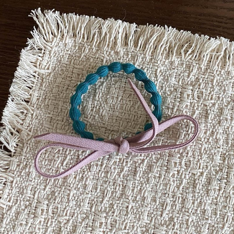 Refined Color Block Bowknot Elastic Hair Tie MK2BLW6W6HHT18
