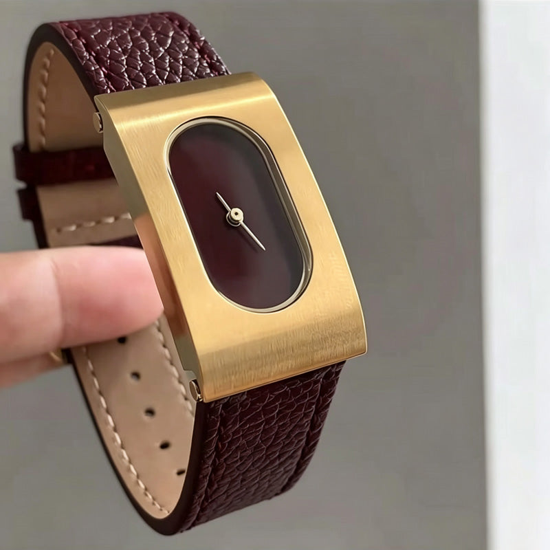 Rectangular Analog Leather Watch - DippedShop Wholesale - #4163