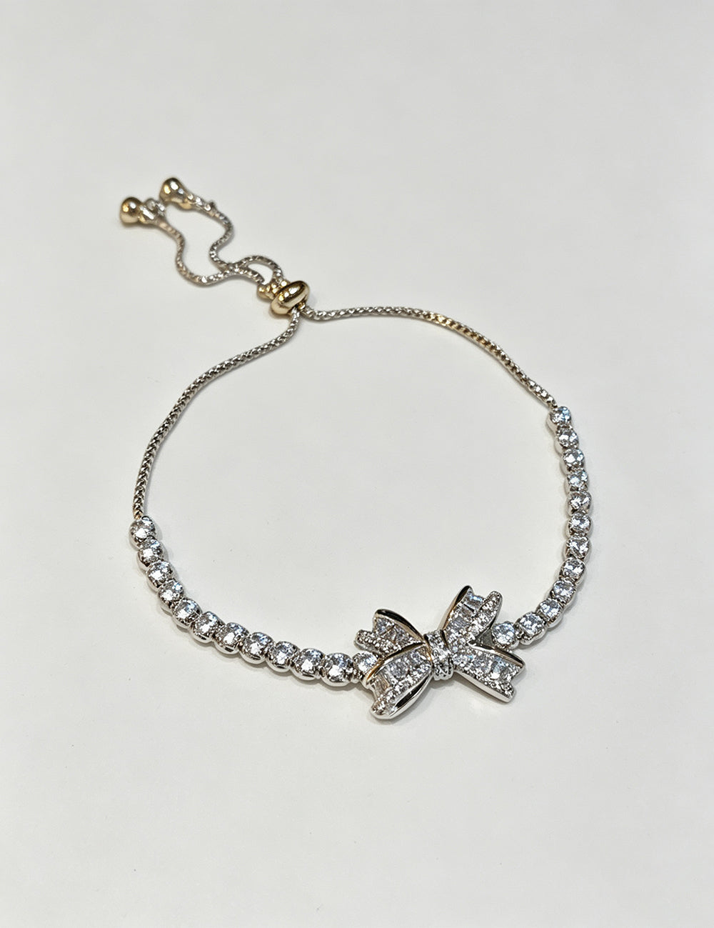 Elegant Rhinestones Bowknot Adjustable Bracelet 6W6JBR673