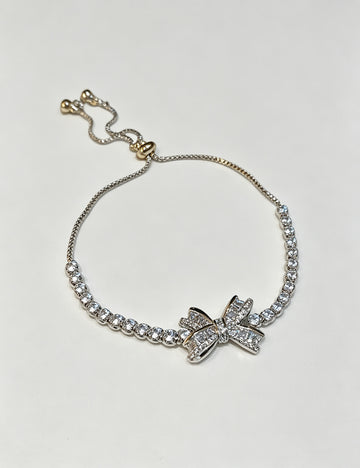 Elegant Rhinestones Bowknot Adjustable Bracelet 6W6JBR673