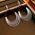 Chunky Layered Circle Gold Plated Hook Earrings 6W6JER744