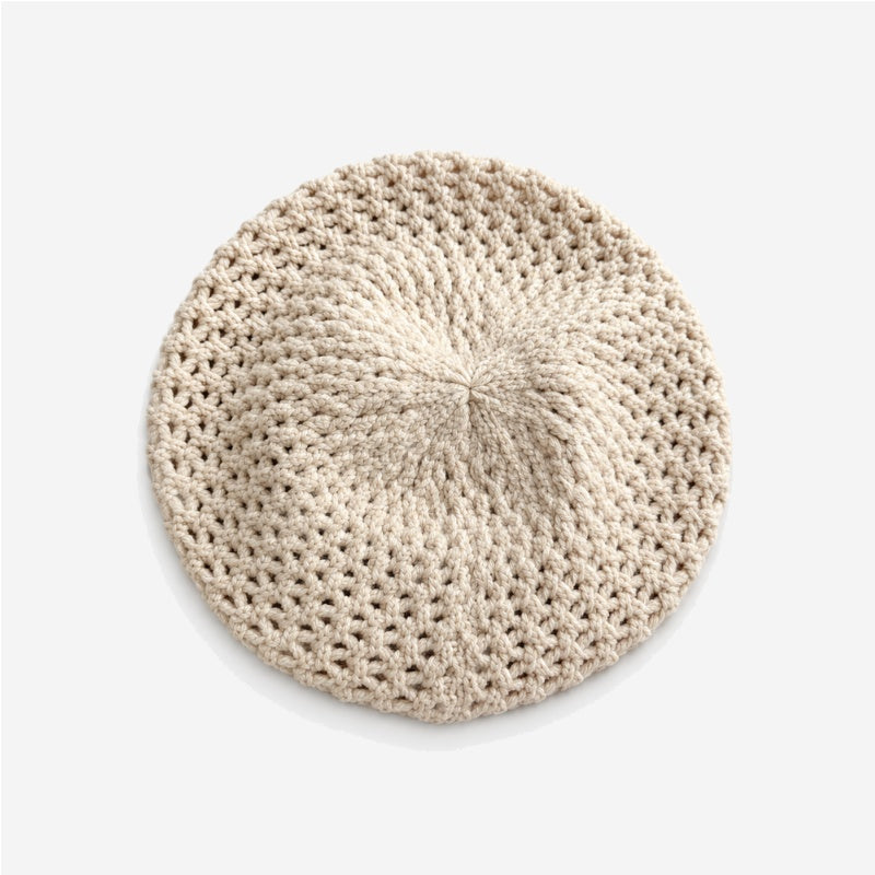 Minimalist Solid Color Hollow Beret Hat 6W6HAT652