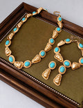 Vintage Gold Plated Geometry Shape Chain Necklace 6W6JNC891