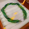 Stylish Multi Layer Beads Chain Camellia Necklace 6W6JNC908