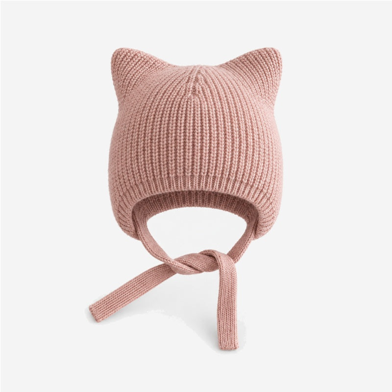 Simple Solid Color Cat Ears Earflap Knit Beanie 6W6HAT635