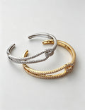 Stylish Gold Plated Splice Double Layer Bracelet 6W6JBR681