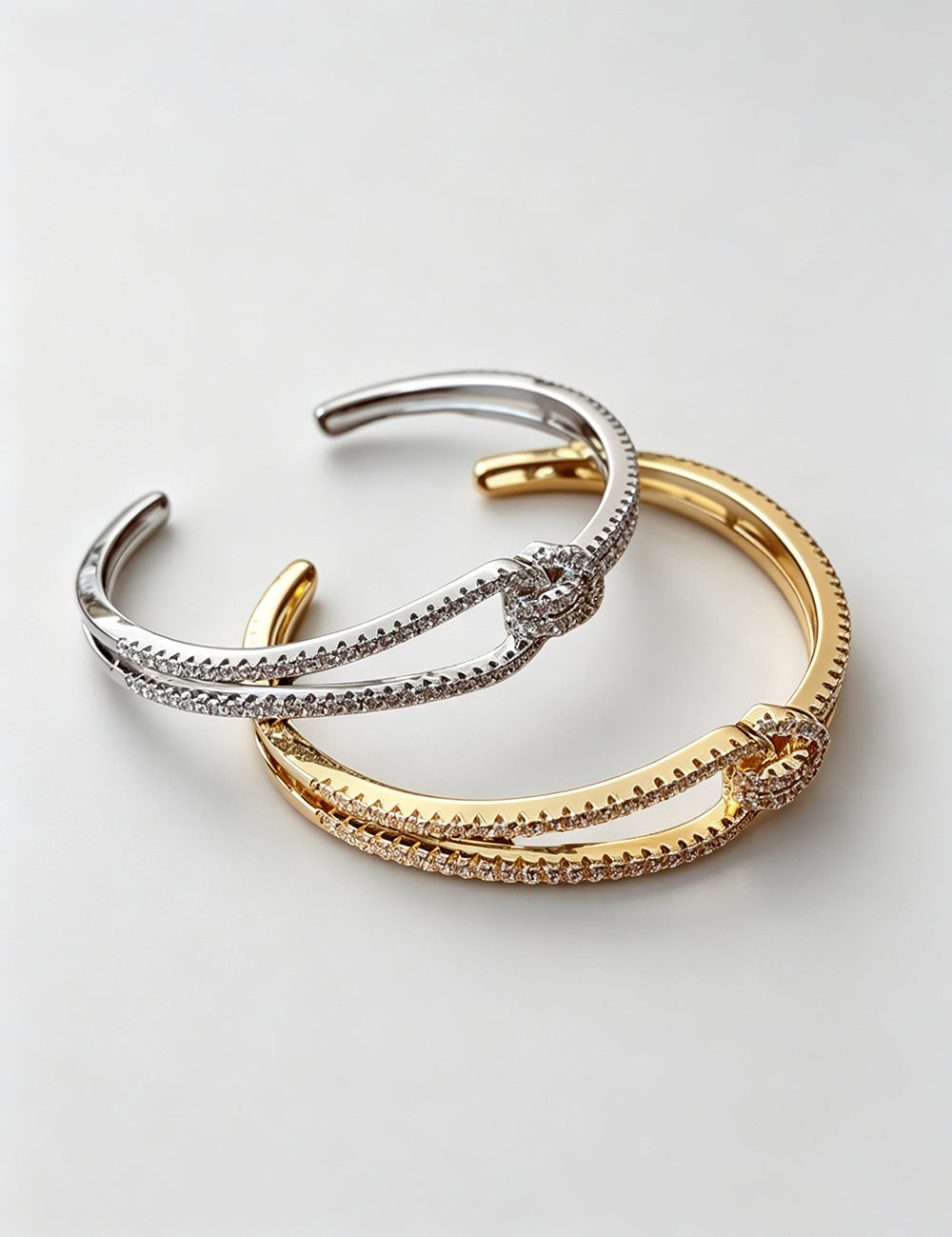 Stylish Gold Plated Splice Double Layer Bracelet 6W6JBR681