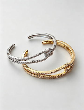 Stylish Gold Plated Splice Double Layer Bracelet 6W6JBR681