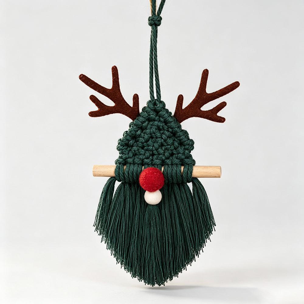Handwoven Christmas Reindeer Ornament - DippedShop Wholesale - #3347