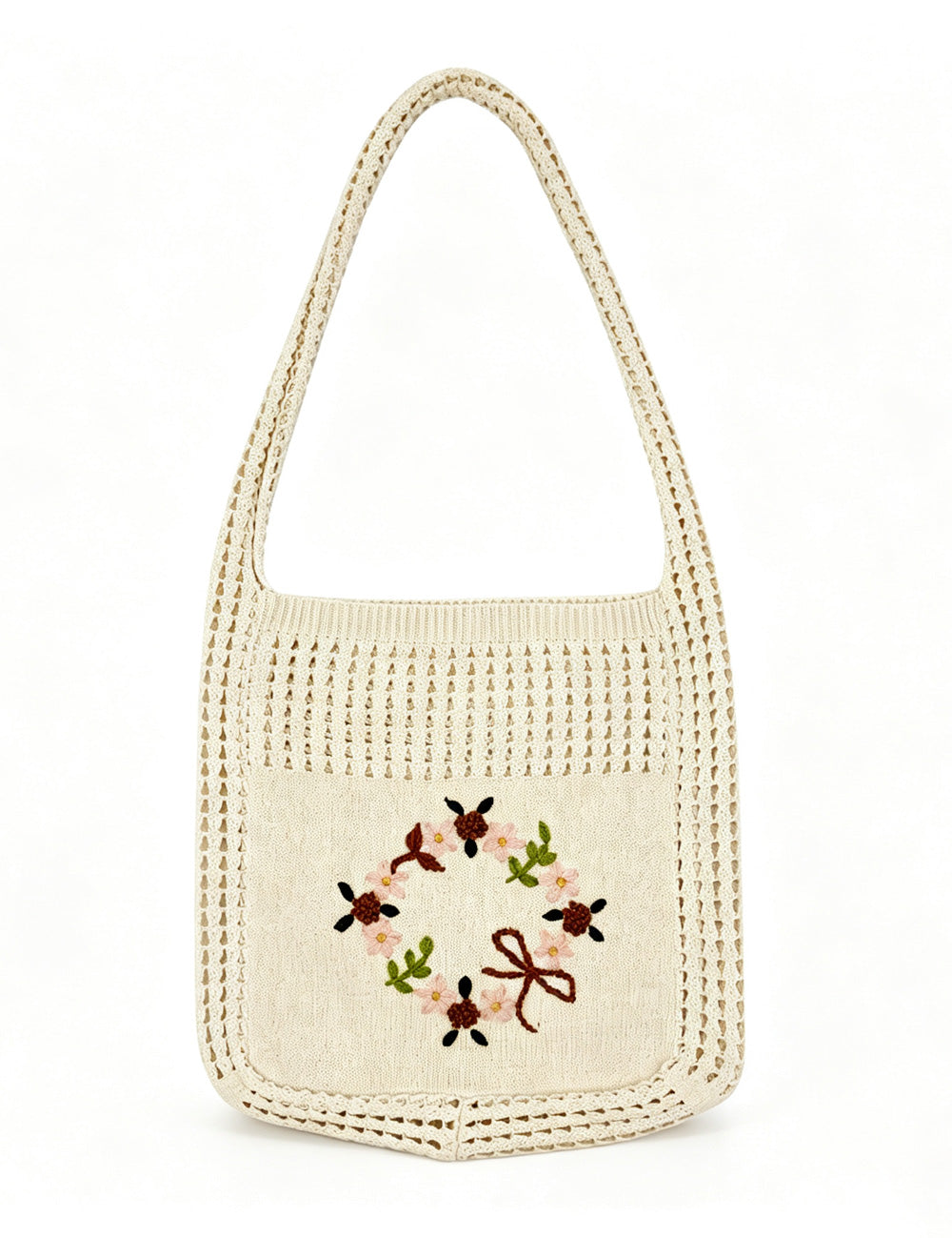 Crochet Floral Shoulder Bag - DippedShop Wholesale - #0195