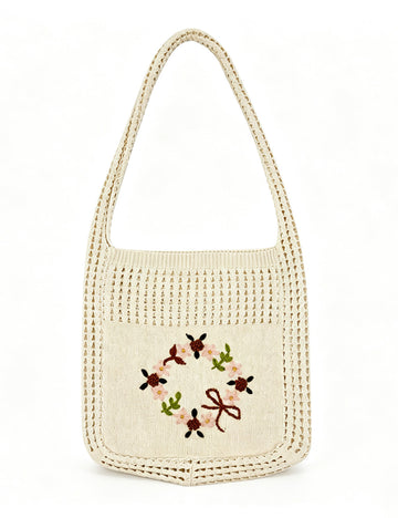 Crochet Floral Shoulder Bag - DippedShop Wholesale - #0195