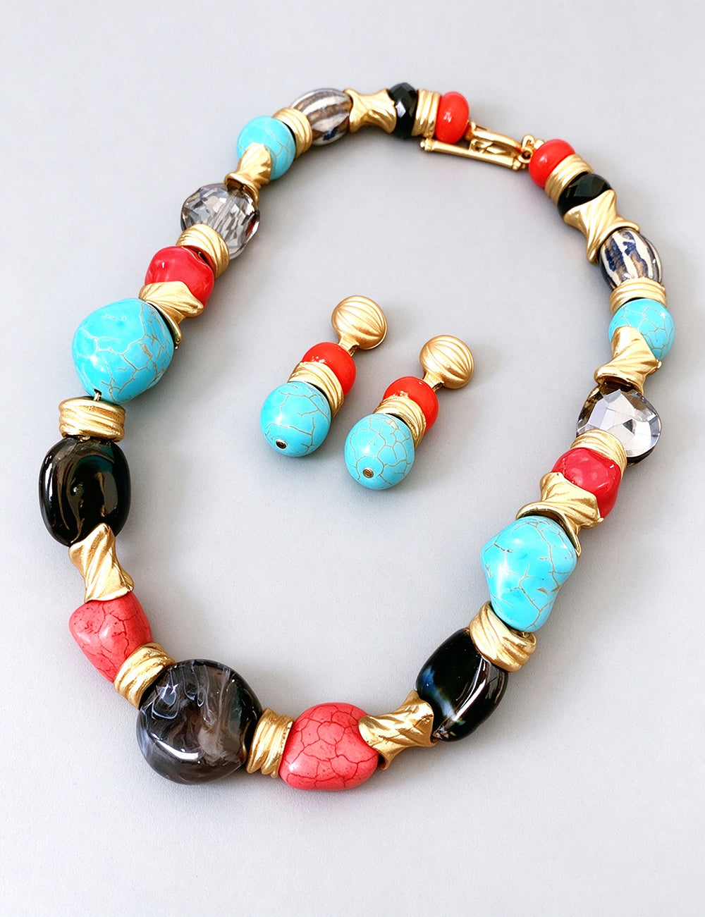 Boho Style Irregular Geometry Stones Choker Necklace 6W6JNC950