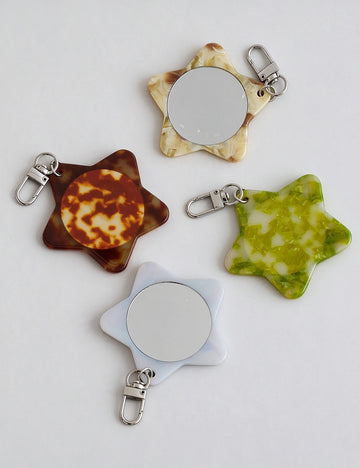Acetate Star Mirror Keychain - DippedShop Wholesale - #1011