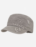 Retro Cross Embroidered Flat Cap - DippedShop Wholesale - #9779
