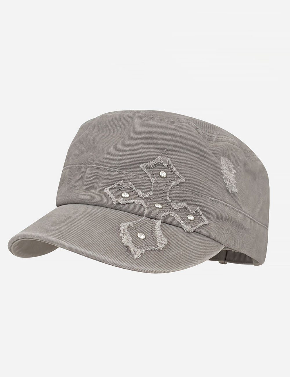 Retro Cross Embroidered Flat Cap - DippedShop Wholesale - #9779