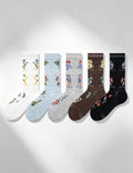 Floral Embossed Crew Socks - DippedShop Wholesale - #9411