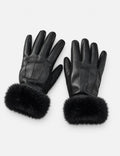 Stylish PU Suede Splice Plush Thicken Gloves 6W6GLO85