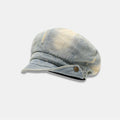 Trendy Washed Ripped Rolled Brim Denim Beret 6W6HAT584