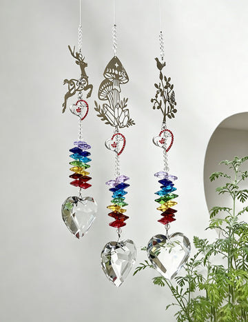 Christams Glass Heart Crystal Ball Prism Sun Catcher 6H7HLS145