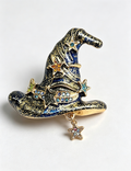 Magical Halloween Witch Star Hat Brooch 6W6JPB54