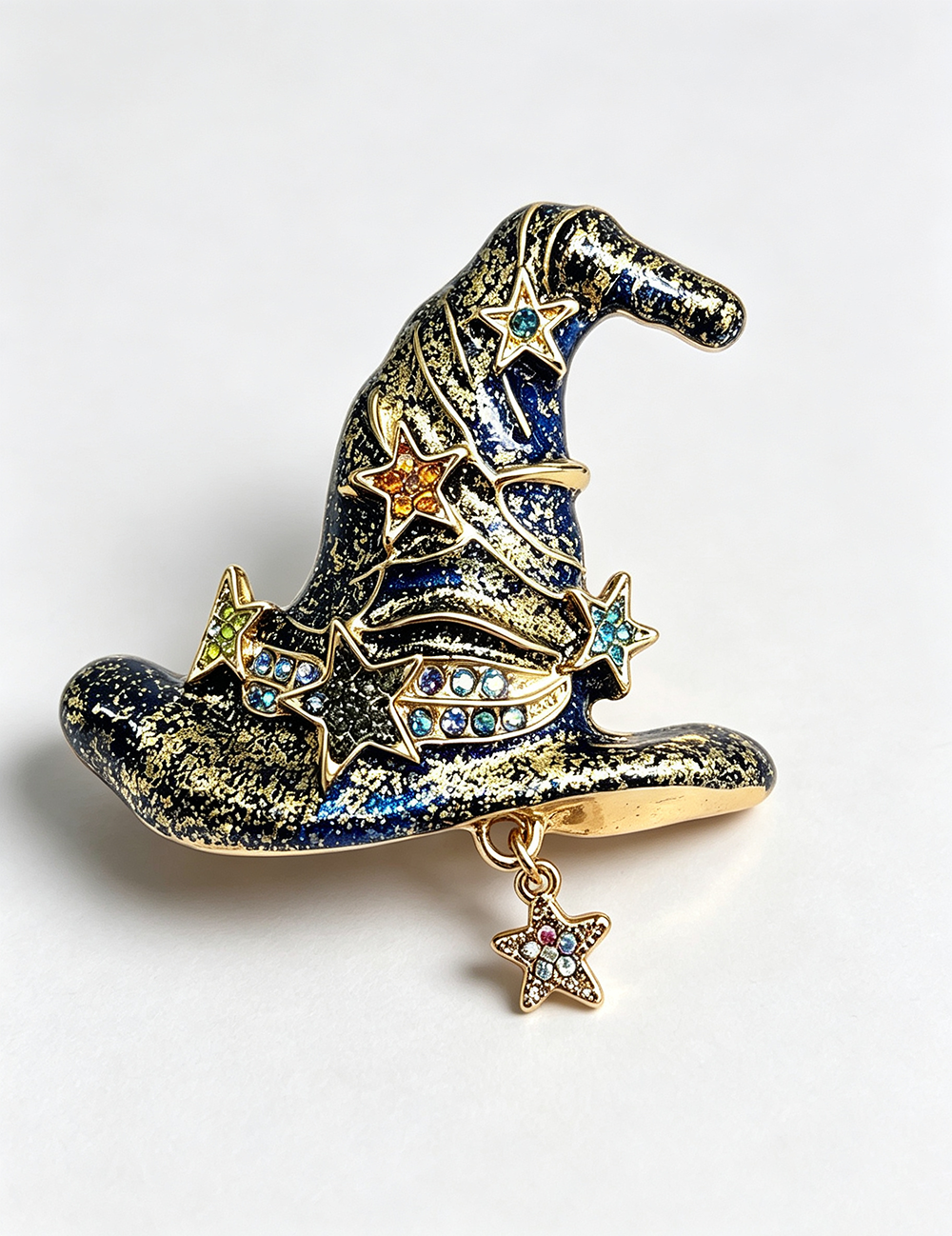Magical Halloween Witch Star Hat Brooch 6W6JPB54