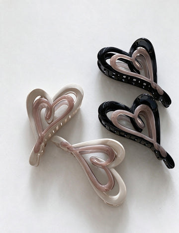Hollow Heart Hair Claw - DippedShop Wholesale - #5059