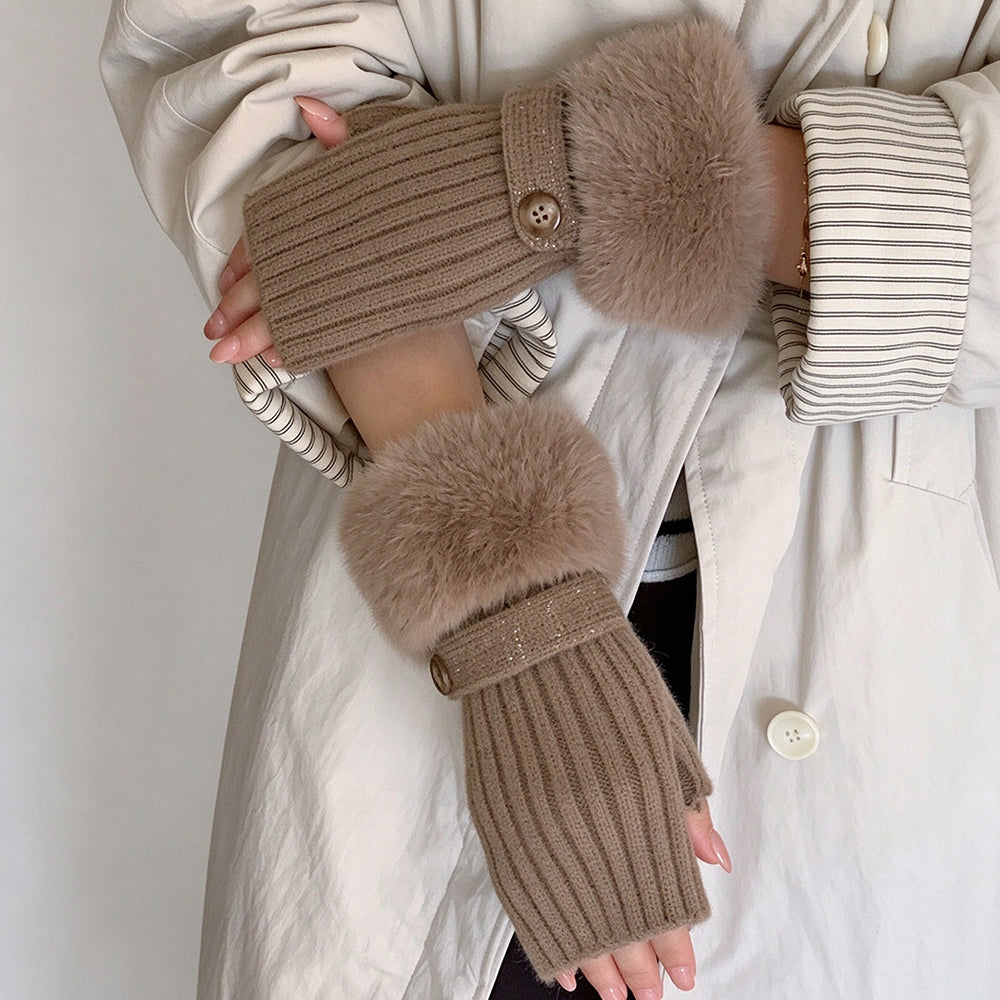 Knit Fingerless Gloves - DippedShop Wholesale - #6627
