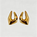 Chunky Irregular Gold Plated Statement Stud Earrings 6W6JER732