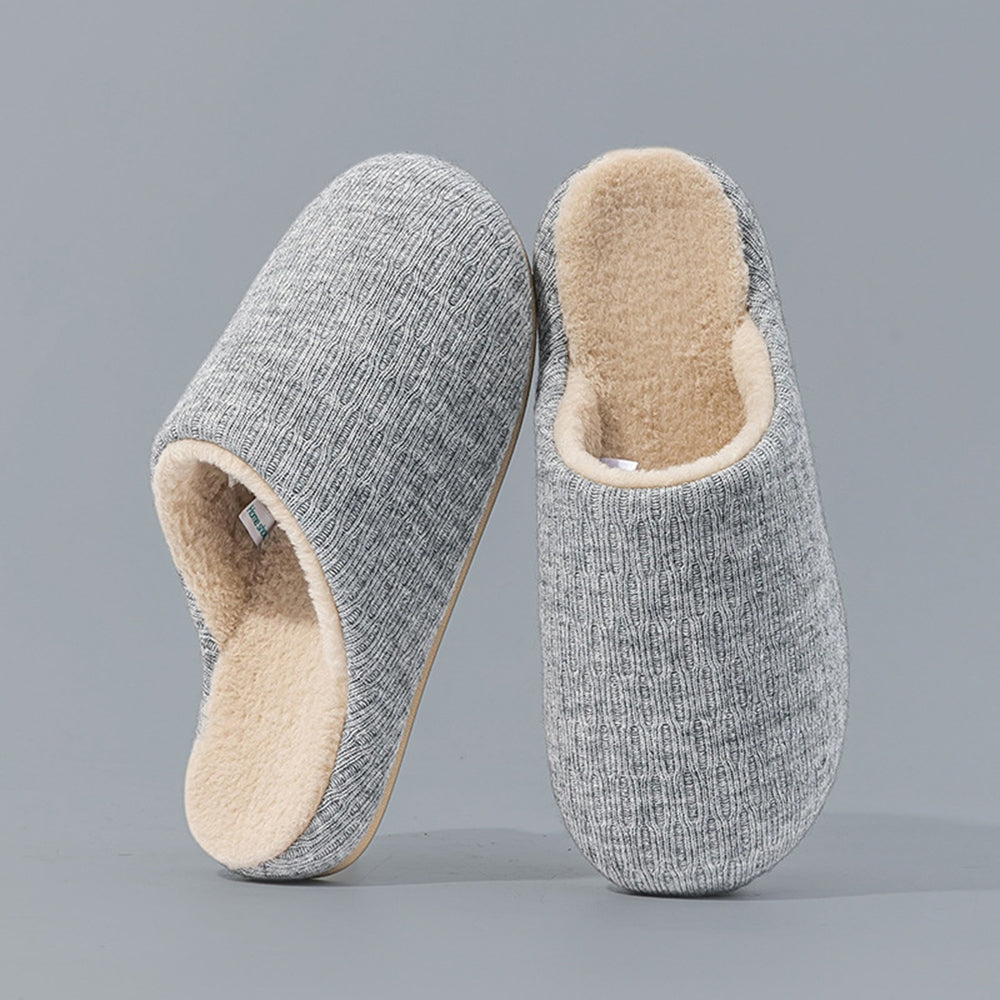 Soft Fleece-Lined Solid Color Winter Slippers 6W8FSP294