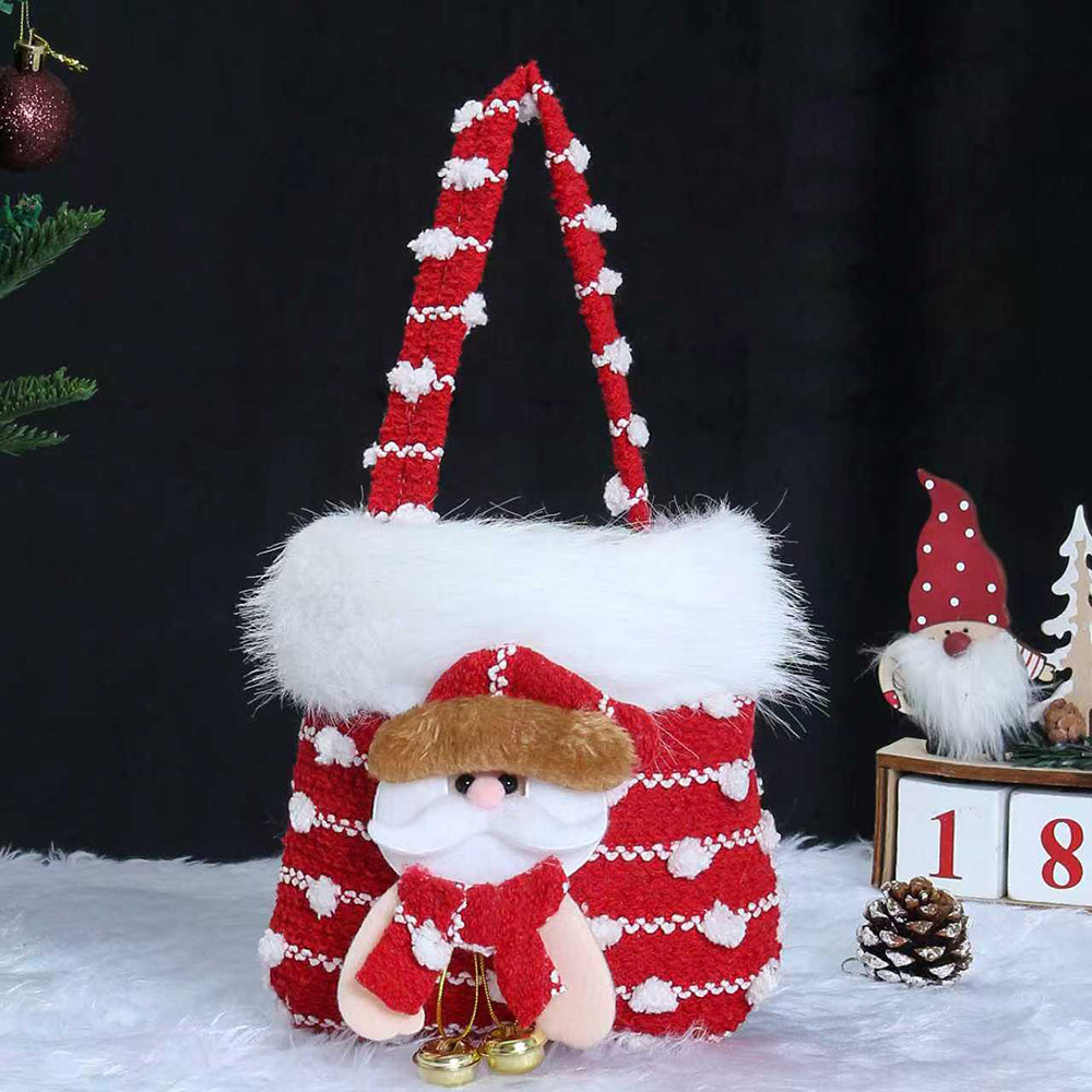 Christmas Plush Doll Gift Pouch Handbag 6W10BOB1351