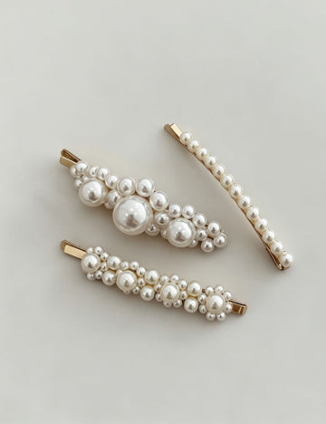 Vintage Baroque Handmade Pearls Hair Clips 6W6HCP1241