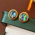Natural Abalone Shell Stud Earrings 6W6JER782