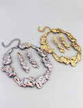 Minimalist Irregular Ruffled Metal Splice Necklace 6W6JNC961